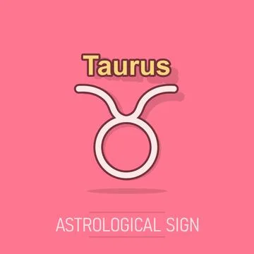 Vector cartoon taurus zodiac icon in comic style. Astrology sign illustrati.. Stock Illustration