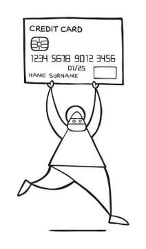 Vector cartoon thief hacker man with face masked running and carrying credit  Illustrazione stock