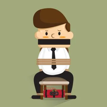 Vector cartoon : time bomb with man Stock Illustration