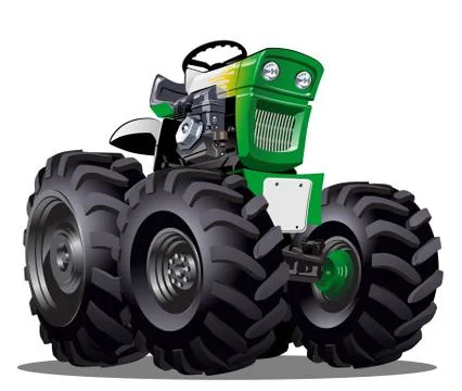 Vector Cartoon Tractor Stock Illustration