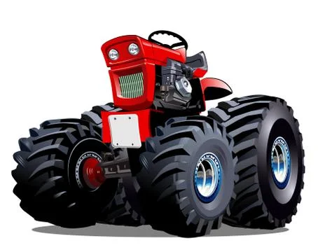 Vector Cartoon Tractor Stock Illustration