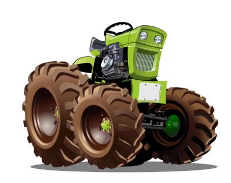Vector Cartoon Tractor Stock Illustration