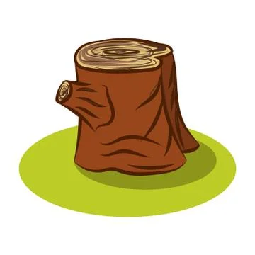 Vector cartoon tree stump with knot Illustrazione stock