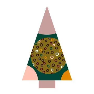 Vector cartoon triangular Christmas, Happy New tree Illustrazione stock