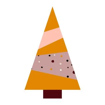 Vector cartoon triangular Christmas, New Year tree. Illustrazione stock