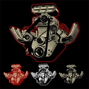 Vector Cartoon Turbo Engine Stock Illustration