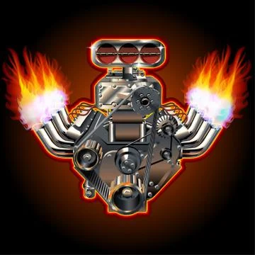 Vector Cartoon Turbo Engine Stock Illustration