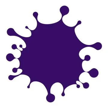 Vector cartoon violet blot, spilled ink stain, brush stroke in grunge style Illustrazione stock