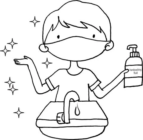 Vector cartoon wash your hands diligently in Coronavirus disease Stock Illustration