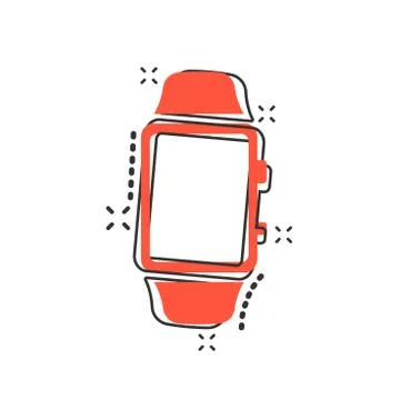 Vector cartoon watch icon in comic style. Clock sign illustration pictogram.  Ilustración de archivo