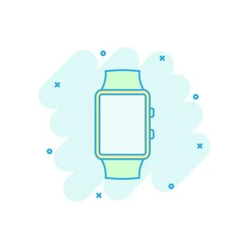 Vector cartoon watch icon in comic style. Clock sign illustration pictogram.  Stockillustratie