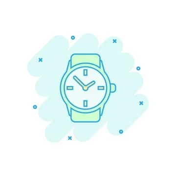 Vector cartoon watch icon in comic style. Clock sign illustration pictogram.  库存插图