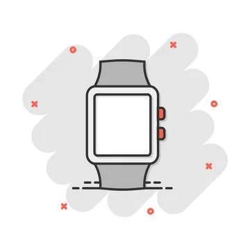 Vector cartoon watch icon in comic style. Clock sign illustration pictogram.  Illustrazione stock