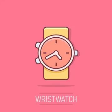 Vector cartoon watch icon in comic style. Clock sign illustration pictogram.. Stockillustratie