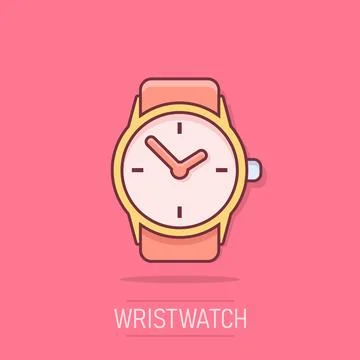 Vector cartoon watch icon in comic style. Clock sign illustration pictogram.. Stockillustratie