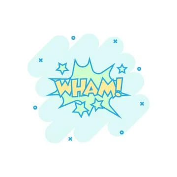 Vector cartoon wham comic sound effects icon in comic style. Sound bubble spe Stock Illustration