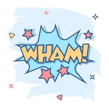 Vector cartoon wham comic sound effects icon in comic style. Sound bubble spe Stock Illustration