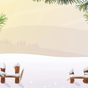 Vector cartoon winter landscape Illustrazione stock