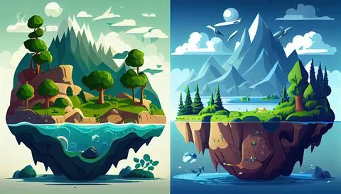 Vector cartoon world environment Earth Day the importance of loving nature Stock Illustration