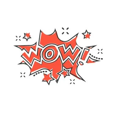 Vector cartoon wow comic sound effects icon in comic style. Sound bubble spee Stock Illustration