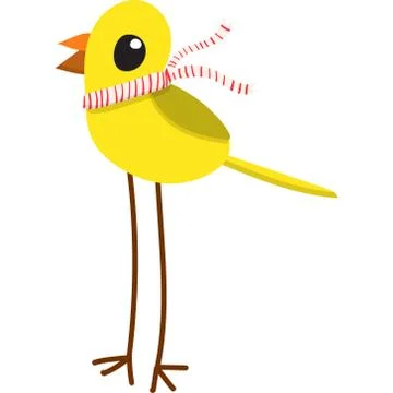 Vector cartoon yellow bird Stock Illustration