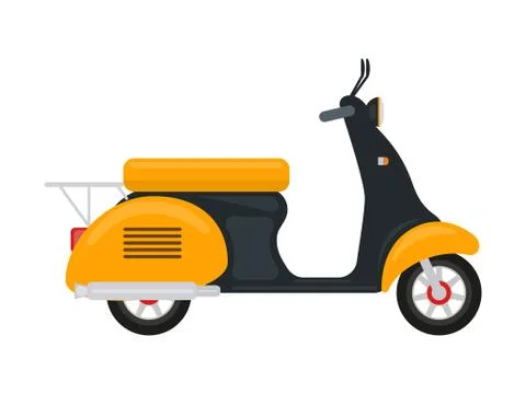 Vector cartoon yellow scooter with an engine Stock Illustration