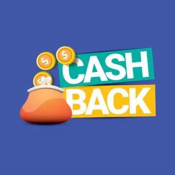 Vector cash back icon with coins and wallet Stock Illustration