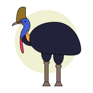 Vector cassowary cartoon style Stock Illustration