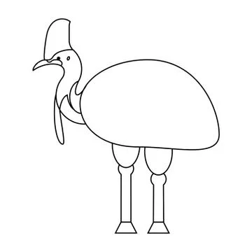 Vector cassowary isolated on white background Stock Illustration