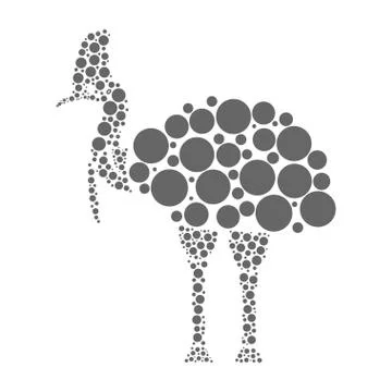 Vector cassowary isolated on white background Stock Illustration