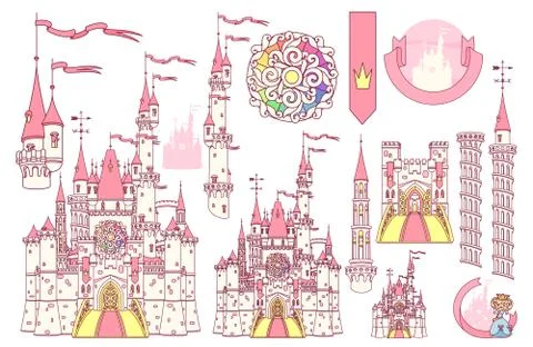 Vector castle fortress palace Stock Illustration
