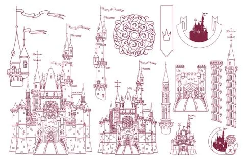 Vector castle fortress palace Stock Illustration