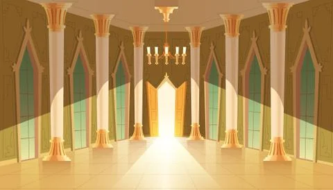Vector castle hall, interior of royal ballroom Stock Illustration