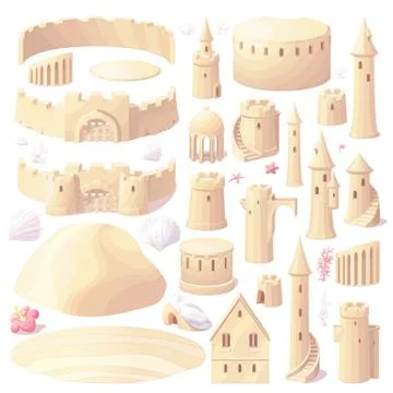 Vector castle sand, sandcastle creator, maker Stock Illustration