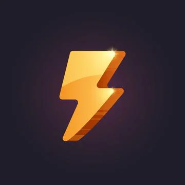 Vector casual game power icon. Isolated golden symbol. GUI UI for web or app Stock Illustration