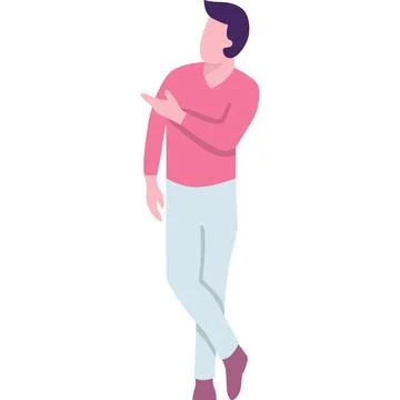 Vector casual man standing isolated on white Stock Illustration