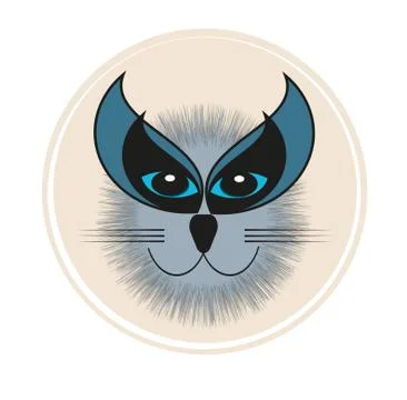 Vector Cat Face on a white background Stock Illustration