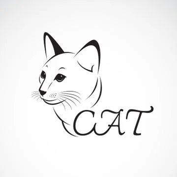Vector of a cat head on white background. Pet. Animal. Easy editable layered  Illustrazione stock