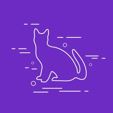 Vector Cat Line Icon. Stock Illustration