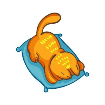 Vector cat in line style. Cute cat in cartoon style isolated on white backgro Stock Illustration