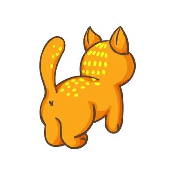 Vector cat in line style. Cute cat in cartoon style isolated on white backgro Stock Illustration