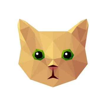 Vector cat in low poly style Stock Illustration