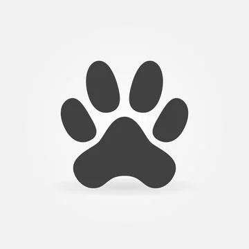 Vector Cat or Dog Paw Footprint concept solid icon Illustrazione stock