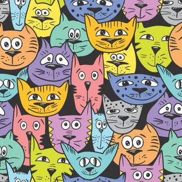 Vector cat pattern Stock Illustration