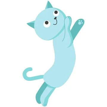 Vector cat pet jumping playing begging food icon Stock Illustration