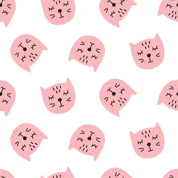 Vector Cat seamless pattern Stock Illustration