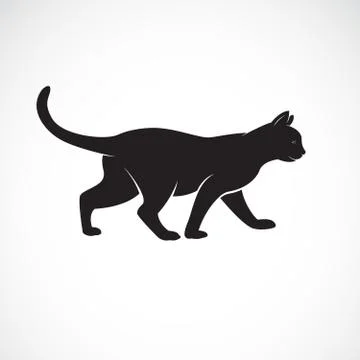 Vector of cat walking on a white background. Pet. Animals. Cat logo or icon.  Ilustración de archivo