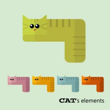 Vector cats elements Stock Illustration