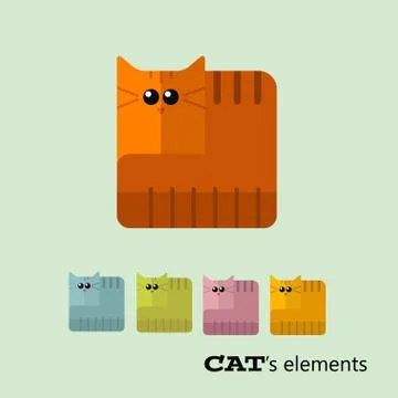 Vector cats elements Stock Illustration