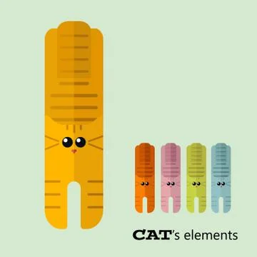 Vector cats elements Stock Illustration